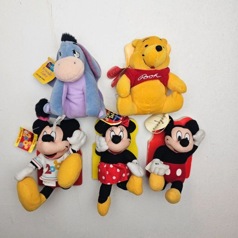 Vintage Disney board books with plush pooh eeyore mickey minnie